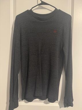 Aeropostale Men's Charcoal Crewneck Sweater with Red Logo